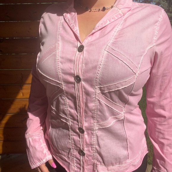 Fun Crisca Pink Button-Up Blouse - Picture 3 of 8